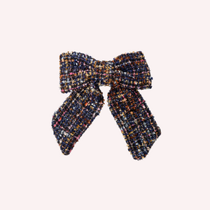 Tweed Bow Barette