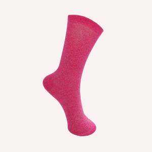 Dark Pink Glitter Socks