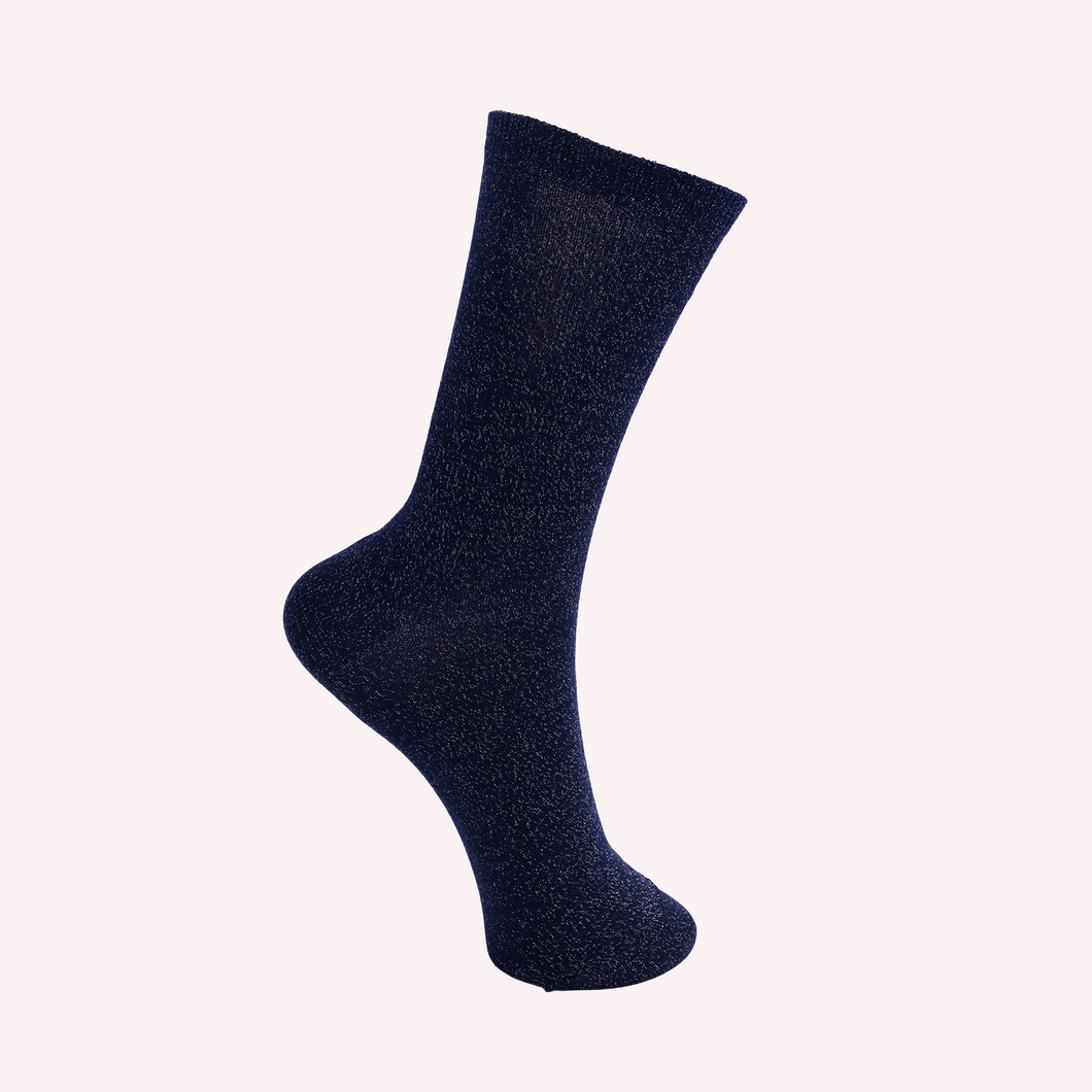 Navy Blue Glitter Socks