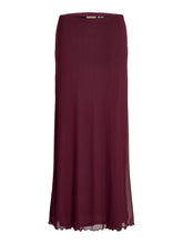 Load image into Gallery viewer, Burgundy Mesh Maxi Skirt