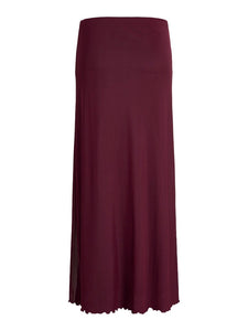 Burgundy Mesh Maxi Skirt