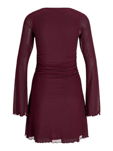 Burgundy Mesh Dress