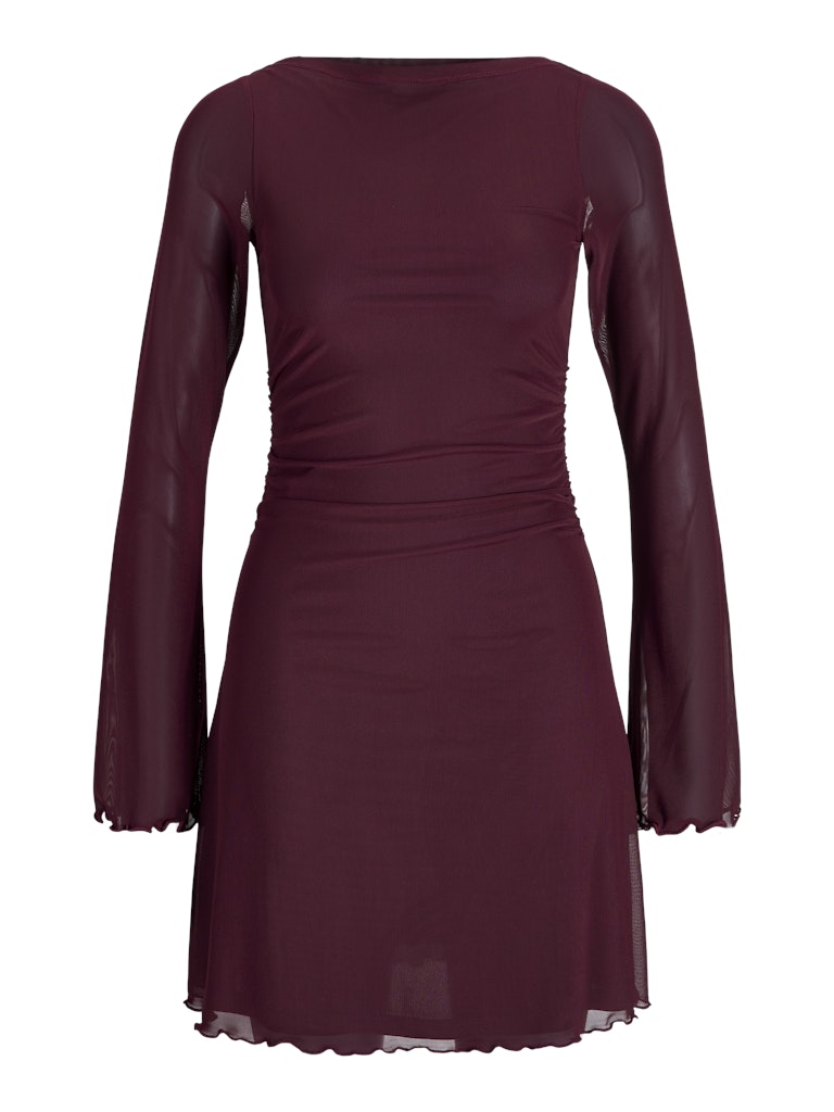 Burgundy Mesh Dress