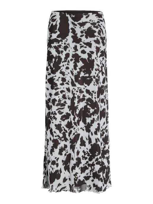 Cow Print Mesh Maxi Skirt