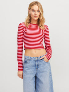 Feline Crop Stripe Top