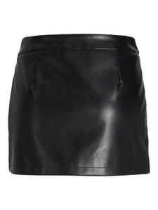 Faux Leather Wrap Skirt