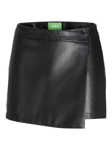 Faux Leather Wrap Skirt