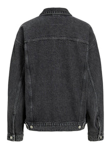 Black Wash Long Denim Jacket