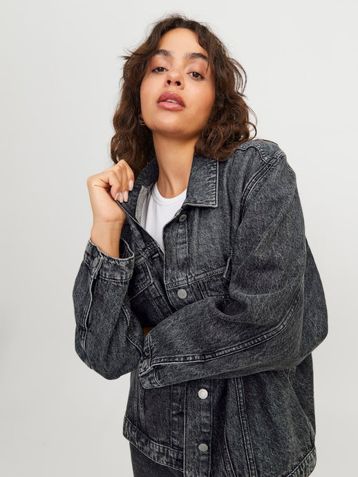 Black Wash Long Denim Jacket