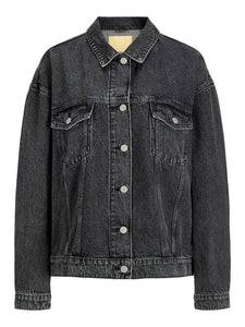 Black Wash Long Denim Jacket