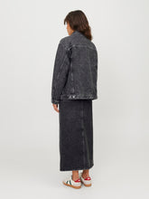 Load image into Gallery viewer, Black Wash Long Denim Jacket