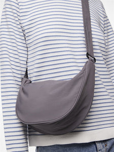 Grey Nylon Chest Bag