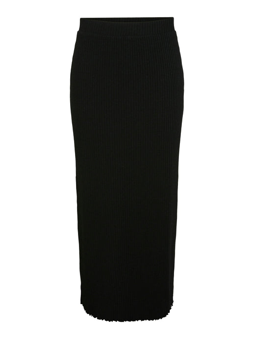 Ankle Length Ribbed Black Skirt