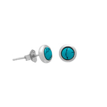 Load image into Gallery viewer, Turquoise Silver Studs