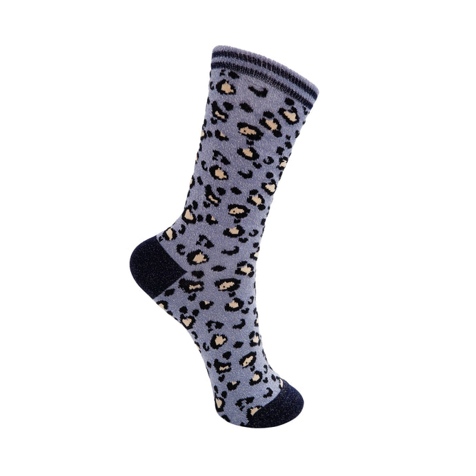 Leopard Glitter Socks