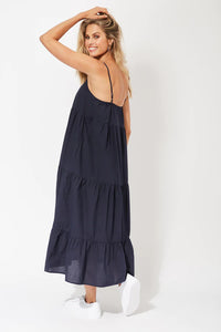 Indigo Cotton Maxi Dress