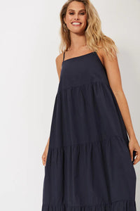 Indigo Cotton Maxi Dress