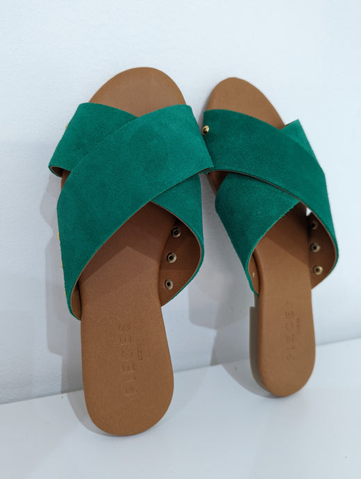 Cross Strap Slip On Sandals