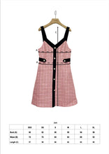 Load image into Gallery viewer, Pink Tweed Pinafore Dress