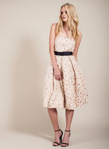 Champagne Laser Cut Prom Dress